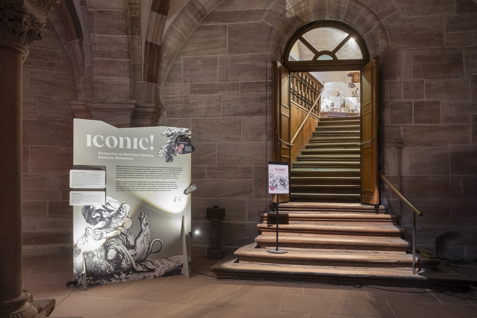Ausstellungsgestaltung für «ICONIC! Matthäus Merians biblische Bildwelten» im Basler Münster